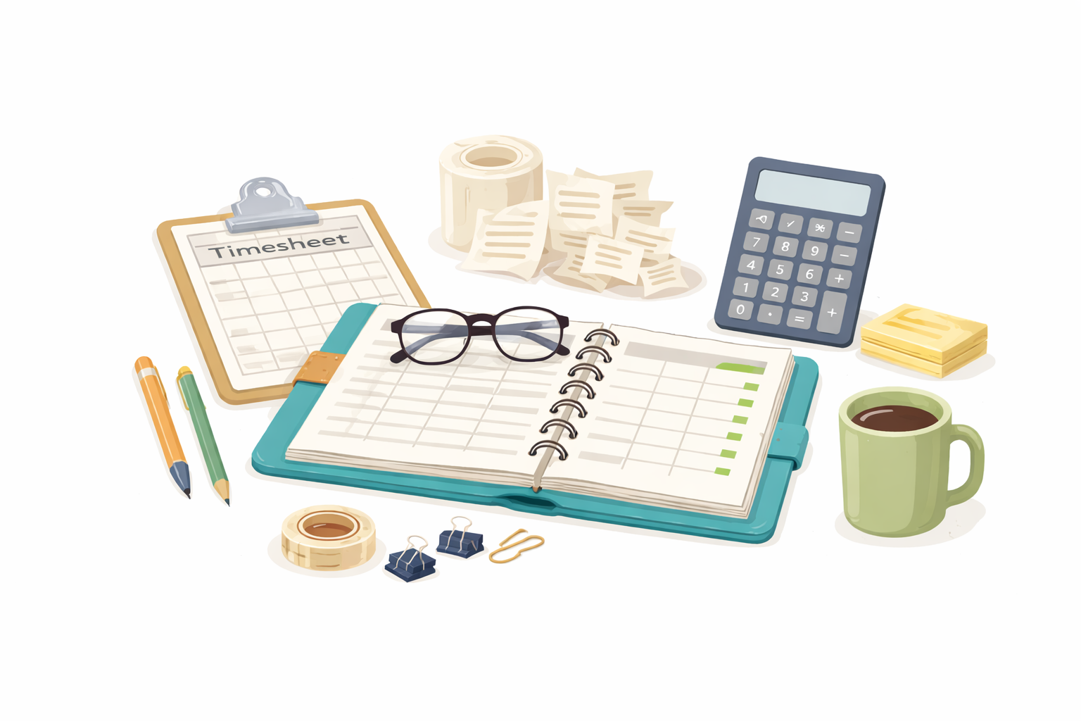 Record keeping for work from home deduction with receipts and timesheets