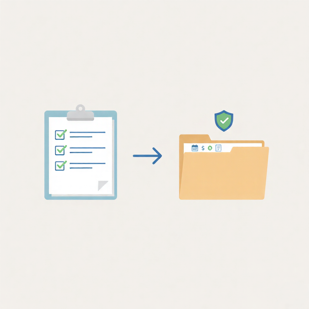 Monthly self-check to keep records organised and audit-ready