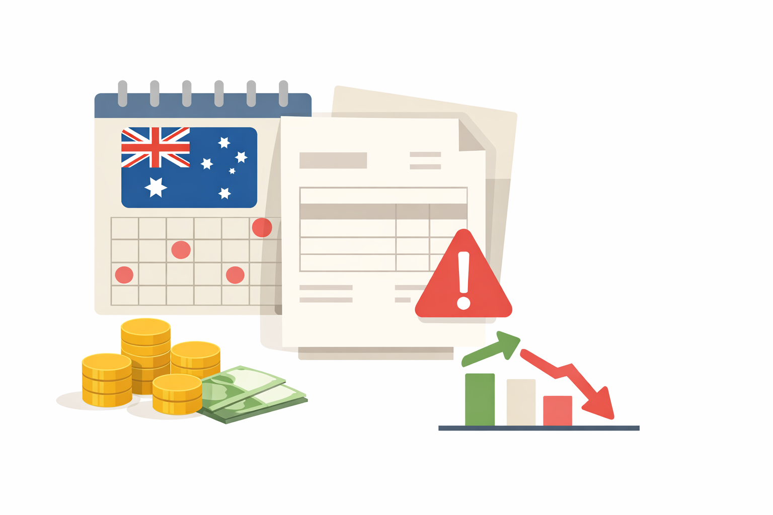 ATO interest charges illustration showing tax debt and cash flow pressure